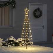 LED Christmas Tree with Ground Spikes Warm White 250cm Iron - Designer