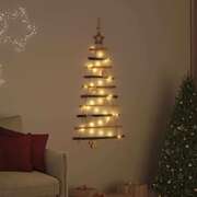 Elegant Christmas Tree with 30 LEDs Natural 90cm Solid Ash wood