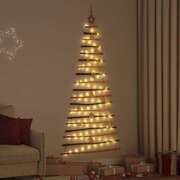 Compact Christmas Tree with 100 LEDs Natural 180cm Solid Ash wood - Sturdy