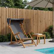 Grey Eucalyptus Deck Chair 3 Position 67.5x113x103cm