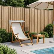 Outdoor Deck Chair Solid Wood 67.5x113x103cm
