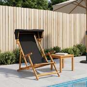 Outdoor Deck Chair Solid Wood 67.5x113x103cm