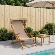 Reclining Deck Chair Solid Wood 67.5x113x103cm