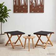 Outdoor Deck Chair Solid Wood Black 41x42x36.5cm