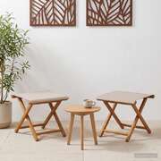 Outdoor Deck Chairs Solid Wood Beige 41x42x36.5cm