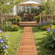 Garden Pathway Natural Acacia Wood 200x40cm