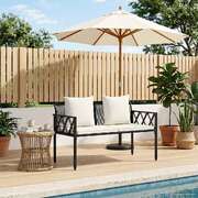 2-Seater Poly Rattan Outdoor Bench 116cm | EXTG