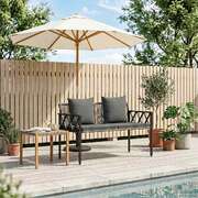 2 Seater Poly Rattan Outdoor Bench Grey | EXTG