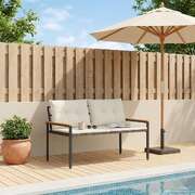 2-Seater Outdoor Poly Rattan Bench Cream | EXTG