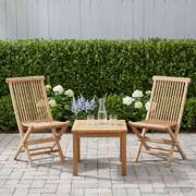 Folding Garden Chair Natural Wood 47.5x61x89cm