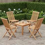 Folding Garden Chair Natural Wood 47.5x61x89cm