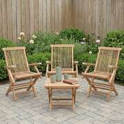 Folding Garden Chair Natural Wood 55x61x89cm