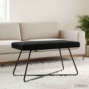 Black Velvet Bench Cross Leg 80cm | EXTG