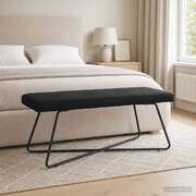 Black Velvet Bench 110cm Cross Leg | EXTG