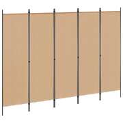 5-Panel Room Divider Beige Fabric 250x180cm | EXTG