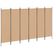 6-Panel Fabric Room Divider 300x180cm Beige | EXTG