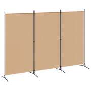 3-Panel Room Divider Beige Fabric 260x180cm | EXTG