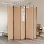 5-Panel Room Divider Beige 250x200cm | EXTG