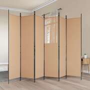 6-Panel Room Divider Beige 300x200cm Fabric | EXTG