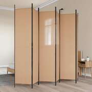 6-Panel Fabric Room Divider 300x220cm Beige | EXTG