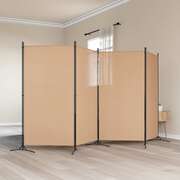 4-Panel Room Divider Beige 346cm Folding | EXTG