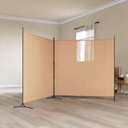 2-Panel Room Divider Beige 348cm Fabric | EXTG