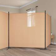 4-Panel Fabric Room Divider Beige 525cm | EXTG