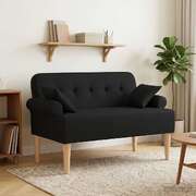 Button Tufted Loveseat 2 Seater Black Velvet | EXTG