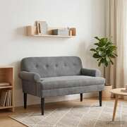Velvet Button Tufted Loveseat Dark Grey 2 Seater | EXTG