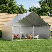 Chicken Coop Silver Galvanised Steel 300x200x190cm