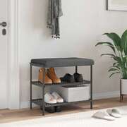 Bench Cushion Dark Grey Fabric 60x38x6.5cm