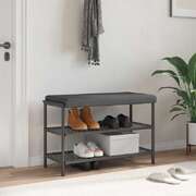 Bench Cushion Dark Grey Fabric 80x38x6.5cm