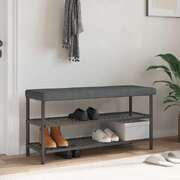Bench Cushion Dark Grey Fabric 110x38x6.5cm