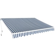 Folding Awning Manual-Operated 350 cm Blue and White