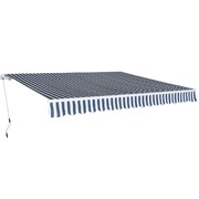 Folding Awning Manual-Operated 400 cm Blue and White