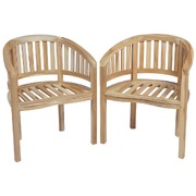 Banana Chairs 2 pcs Solid Teak Wood