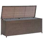Garden Storage Box Brown Poly Rattan