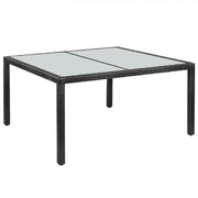 Garden Table Black  Poly Rattan