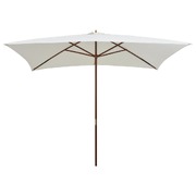 Parasol  Wooden Pole Cream White