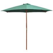 Parasol  Wooden Pole Green