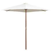 Parasol Wooden Pole Cream White