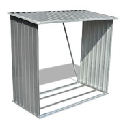 Log Storage Shed Galvanised Steel Grey