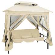 Gazebo Convertible Swing Bench Cream White