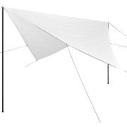 Sunshade Tarp with Poles HDPE Square White