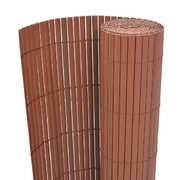 Double-Sided Garden Fence PVC  Brown