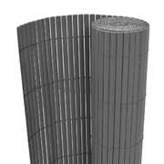 Double-Sided Garden Fence PVC Grey