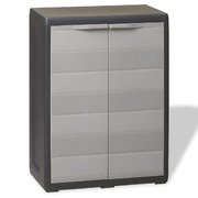 Garden Storage Cabinet with 1 Shelf Black and Grey