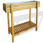 Raised Garden Planter Solid Acacia Wood and Zinc