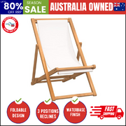 Deck Chair Teak  Cream