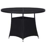 Garden Table Black Poly Rattan